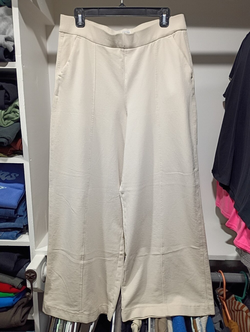 Lee Ivory Wide Leg Comfy Work Pants